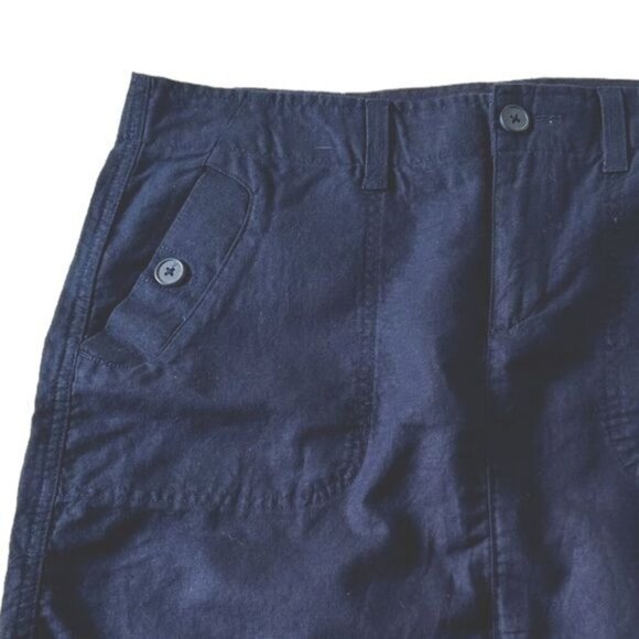 NWT GAP Utility  Mini Skirt, Blue, Size 12 Tall, Linen/Cotton blend - Picture 5 of 10